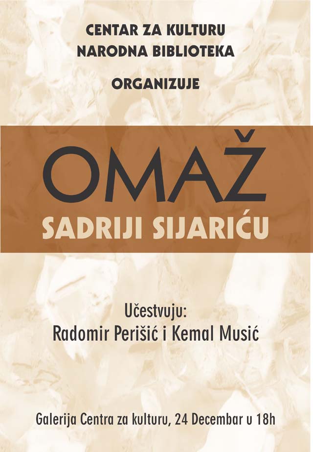 Omaž Sadriji Sijariću Omaž Sadriji Sijariću